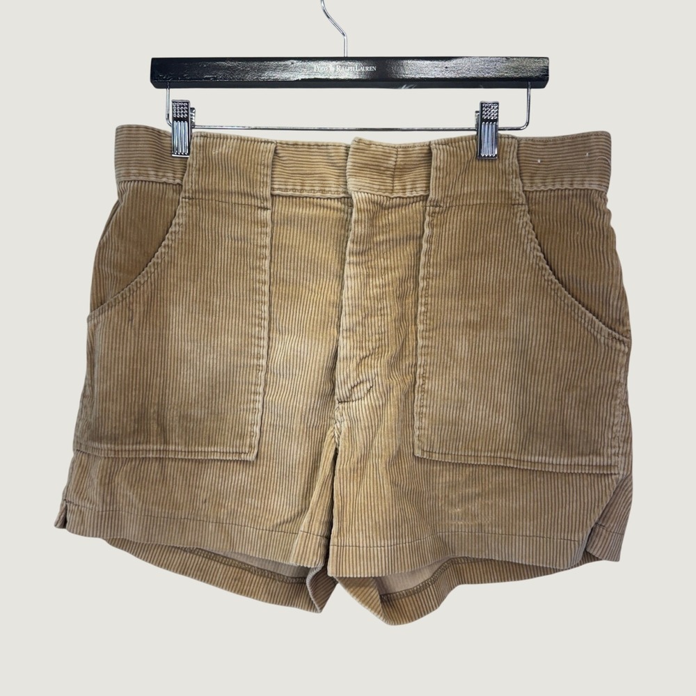 Woolrich Vintage Corduroy Shorts Size 34 L Taupe High Waisted Gorpcore Utility